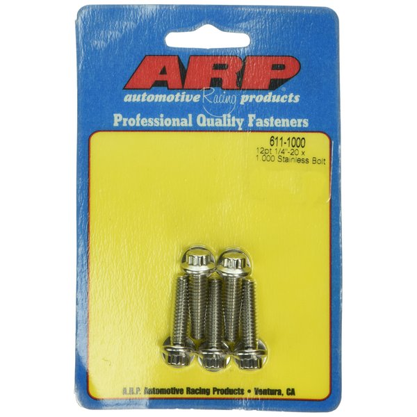 ARP 6111000 Stainless Steel 1/4-20 12-Point Bolts - Pack of 5