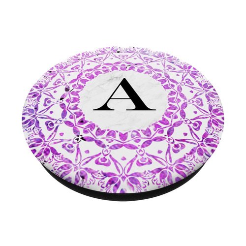 Cell Phone Pop Up Grip Holder,Monogram Mandala White Pink A PopSockets Grip and Stand for Phones and Tablets