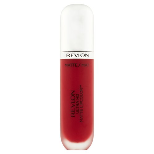 Revlon Ultra HD Matte Lipcolor, Velvety Lightweight Matte Liquid Lipstick in Red / Coral, Romance (660), 0.2 oz