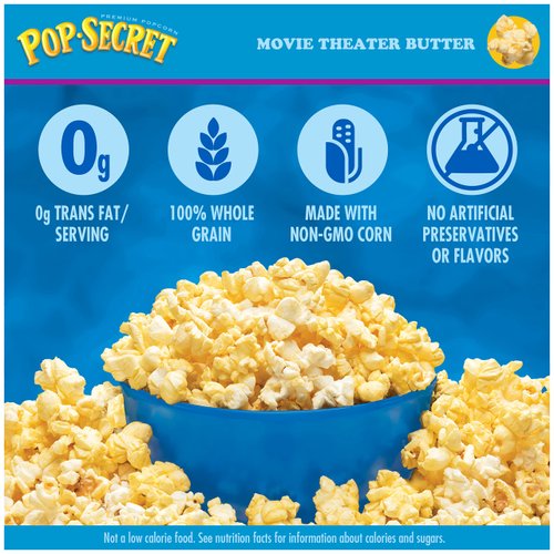 Pop Secret Microwave Popcorn, Movie Theater Butter Flavor, 3.2 Oz Sharing Bags, 6 Ct