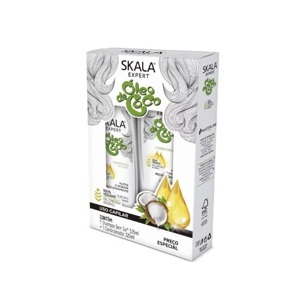 Skala - Linha Expert - Kit Oleo de Coco Shampo e Condicionador (2 x 325 Ml) - (Expert Collection - Set Coconut Oil Shampoo and Conditioner (2 x 11 Fl Oz))