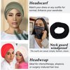 XTREND 1 Piece Stretch Jersey Head Wrap Solid Turban African Extra Wide Turban Breathable Soft Fashion Headwraps Halo Turban for Women (Black)