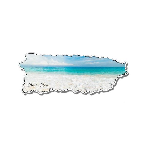 GT Graphics Express Puerto Rico Ocean Beach Vacation - 8" Vinyl Sticker - for Car Laptop I-Pad - Waterproof Decal