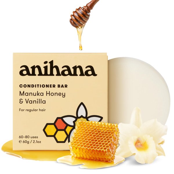 ANIHANA Conditioner Bar | Manuka Honey and Vanilla – Nourishing Conditioner for Regular Hair Types - 2.1 oz