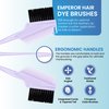 Emperor Hair Dye Brushes - 3 Angled Tint Brushes with Integrated Combs - Hair Dye Brush Applicator - Hair Root Touch Up Brush - Color Brushes for Hair Salon (Lavender Purple)