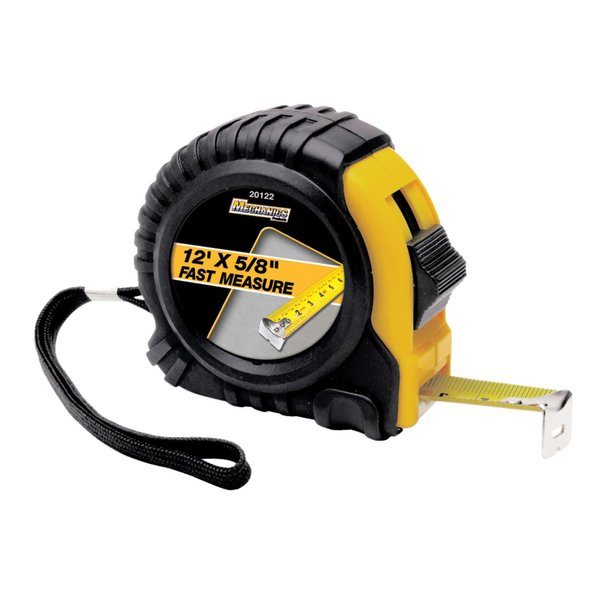 Performance Tool 20122 Cushion Grip Tape Measure - Easy-to-Read 5/8-Inch x 12 feet Measure for Accurate and Reliable Measurements