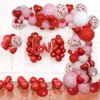 Valentines Day Party Balloons Arch and Garland, 110 PCS Valentines Color Red Pink White Balloons 18" 12" 5" Red Heart Mylar Balloons for Valentines Wedding Engagement Party Supplies1