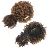 SuyiIRL Afro Puff Drawstring Ponytail with Kinky Curly Hair Clip in Bangs Short Ponytail Hair Extensions Updo Hairpieces for Women Natural Hair Ponytail