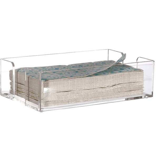 Cq acrylic Clear Napkin Holders for kitchen,Guest Towel Basket,PaperTowel Holder in Clear,Cocktail and Guest Napkin Holder,9 Inch