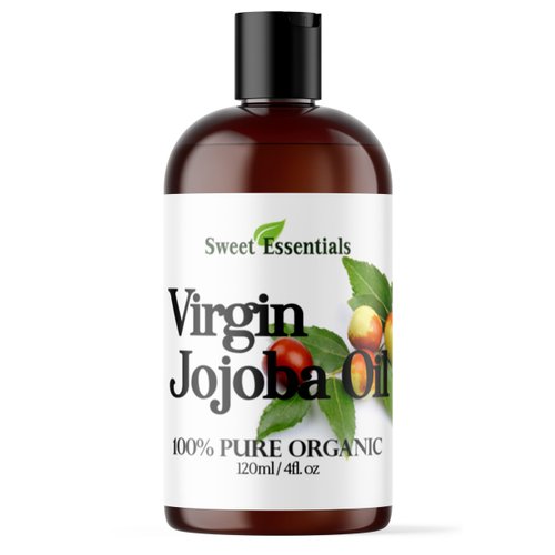 Sweet Essentials Premium Organic Unrefined Jojoba Oil, 4oz, Imported From Argentina, 100% Pure, Cold Pressed - For Hair, Skin & Nails - Best Natural Moisturizer - Hexane Free