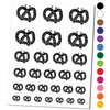 Kawaii Pretzel Cute Temporary Tattoo Water Resistant Fake Body Art Set Collection - Brown (One Sheet)