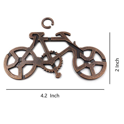 SHUYUE Bicycle Metal Puzzle Lock IQ Test Mind Game Toys Brain Teaser Metal Puzzles Magic Trick Toy Metal IQ Puzzle for Kids and Adults