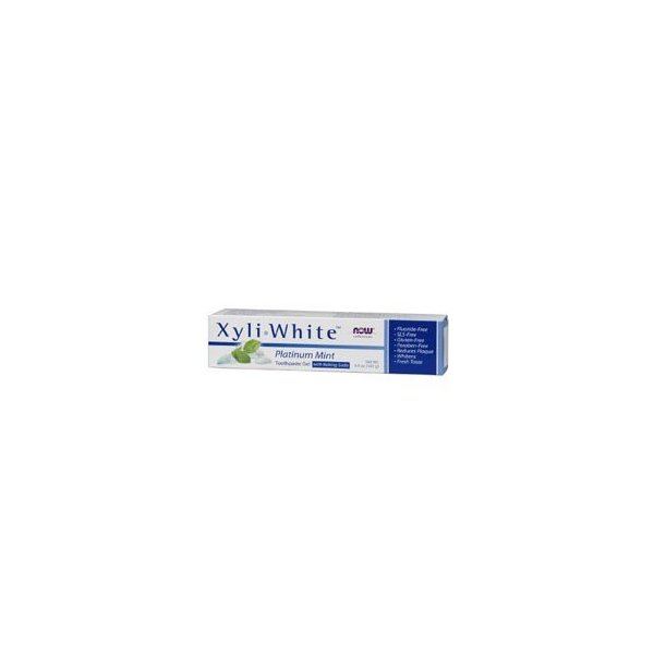 Now Foods XyliWhitePlatinum Mint Toothpaste Gel w/Baking Soda - 6.4 oz. 12 Pack