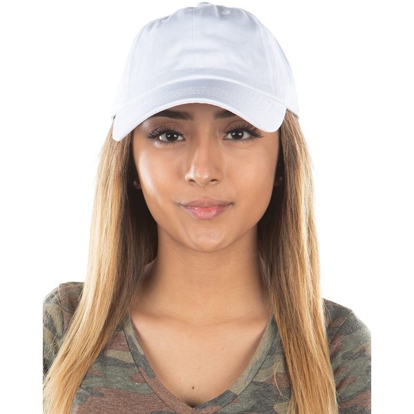 Funky Junque Low Profile Polo Style Baseball Cap: White