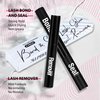 Lash Bond and Seal and Remover Kit, Long-lasting Bond and Seal Lash Glue 10ml with Eyelash Remover 5ml for Lash Clusters Quick Removal, 3 in 1 Lash Glue Cleanser Set for At Home DIY Eyelash Extensions