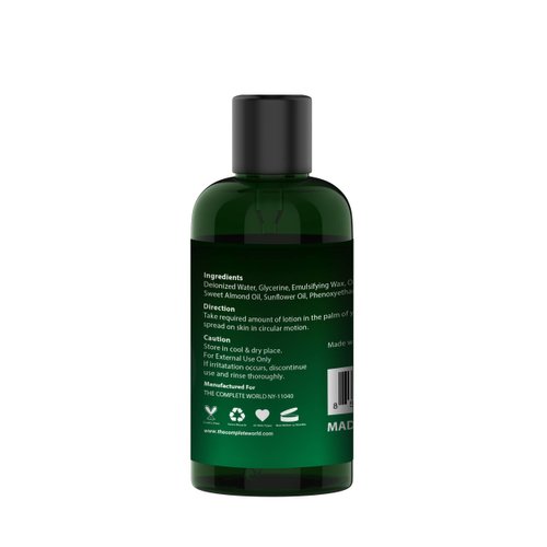 The Complete World Vitamin E and Almond Oil Body Lotion, 8.45 Fl.Oz.- Deep Moisturization For Dry & Very Dry Skin, Non Greasy Formula