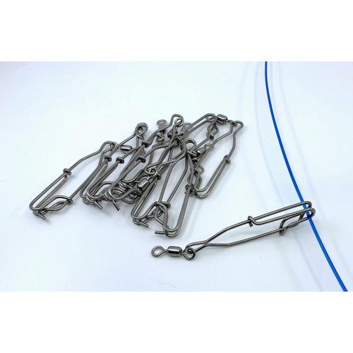 Decoy Long Line Clips Stainless Steel Pack of 10-3" with 2/0 Swivel