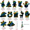 GOMANCHE 48 Pieces Christmas Scratch Art for Kids, DIY Rainbow Scratch Paper Magic Art Crafts Bulk, Christmas Hanging Ornaments for Kids Party Favors