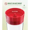 Hummingbird Feeder 10 oz [Set of 2] Plastic Hummingbird Feeders for Outdoors, with Built-in Ant Guard - Circular Perch with 5 Feeding Ports - Wide Mouth for Easy Filling/2 Part Base for Easy Cleaning