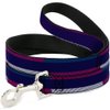 Dog Leash Hash Mark Stripe Navy Turquoise Fuchsia White 4 Feet Long 1.5 Inch Wide