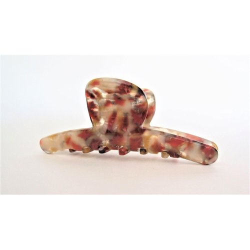 Generic Magenta pink red and mixed color marbled design hair claw clip for fine, thin