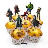 v39buy 28pcs Superhero Cupcake Toppers - Cake Toppers For Children Birthday Party Decoration Supplies - 7 Designs Made Of Cardboard And Toothpick