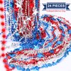 JULBEAR 4th of July Beads Necklaces, 24pcs Patriotic Star Bead Necklace for Independence Day Party Favors Carnival Decorations Accessories Supplies