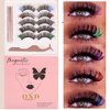 Pop-of-Color Magnetic Eyelashes, 5 Dazzling Pairs, Volume Lashes, Easy Apply, Lash Kit, 100 Wears Reuseable by QXD Beauty