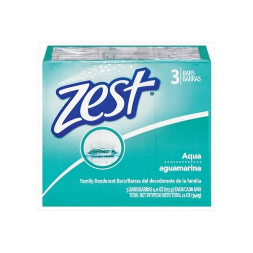 Zest Aqua Deodorant Bar Soap 3 ct (Pack of 12)