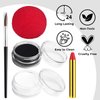 Hallowen Joker Clown Makeup Kit, Black White Clown Make Up Face Body Paint + Red Nose, SFX Makeup Set for Teens and Adults Clown Art Costume Makeup