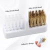 heemeei Nail Drill Bits Holder & Nail Drill Bits Cleaning Brush, 100 Holes Nail Bit Holder, Dustproof Nail Art Drill Bits Display Storage Box, Nail Drill Bit Holder for Nail Tech (White)