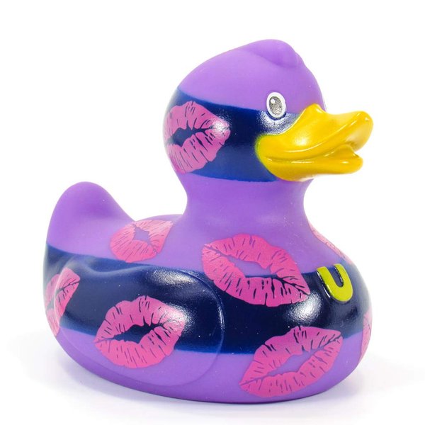 Mwah Mwah Rubber (Kiss) Rubber Duck Bath Toy by Bud Duck | Elegant Gift Packaging - "Kiss me quick! | Child Safe | Collectable