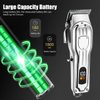 Gegong Professional Hair Clippers for Men, Cordless Hair Trimmer Kit, LCD Display Hair Cutting Set, Wireless Barber Clippers, Rechargeable Haircut Machine for Family (Silver)