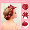 Heatless Curling Rod Headband, Upgraded 60" Long Heatless Curls Soft Hair Curlers to Sleep In Hair Rollers No Heat Curls (Claret)