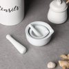 LEETOYI Porcelain Mortar and Pestle, Ceramic Herb Grinder Pill Crusher Set, 3.3-inch White