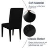 JQinHome 6 Pcs Dining Chair Slipcover,High Stretch Removable Washable Chair Seat Protector Cover for Home Party Hotel Wedding Ceremony (Black)