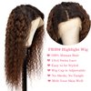 Lovenea Deep Curly 13x4 Lace Front Human Hair Wig 18 Inch FB30 Highlight Lace Front Wigs Pre Plucked Human Hair Wigs with Baby Hair 180% Density Natural Hairline (18 Inch)