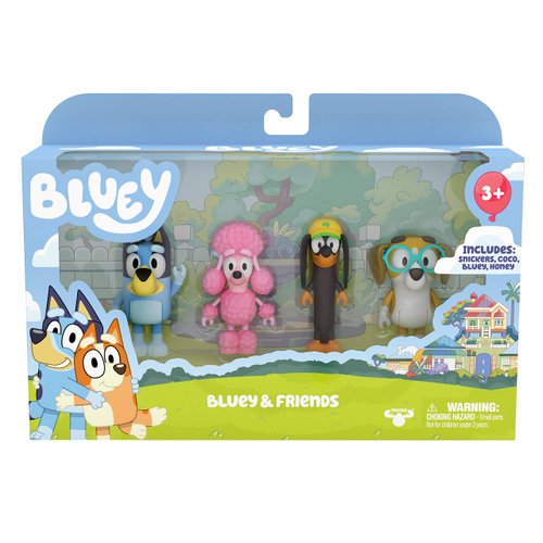 Bluey and Friends 4 Pack of 2.5-3" Poseable Figures