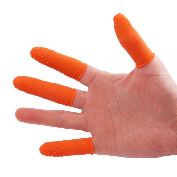 COOSKIN 100 PCS Latex Finger Cots Reusable Rubber Fingertips Protective Glove Duty Industrial Grade Finger Cots