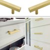 goldenwarm 5Pack Brushed Brass Drawer Pulls Gold Cabinet Pulls 3in Handles for Kitchen Cabinets - LS1212GD76 Kitchen Hardware Square Bar Pulls Cupboard Door Handles 5in Overall Length