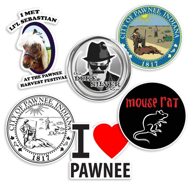 Parks and Rec Collectible Stickers with Mouse Rat and Li'l Sebastian