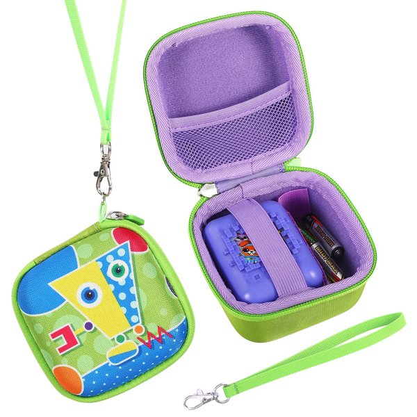 Hard Carrying Case Compatible with Bitzee Interactive Toy Digital Pet and Case,suitable for Bitzee virtual electronic pet children's Accessories storage travel bracket box(Case Only) (Green Pattern)