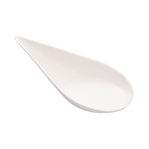 Restaurantware Pulp Tek 4.1 In Compostable Tasting Spoons,100 Teardrop Shaped Bagasse Spoons-Easy To Hold,Biodegradable,White Bagasse Disposable Taster Spoons,For Appetizers,Grease Resistant