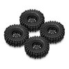 INJORA 1.0 Beadlock Wheel Tires Set -3.78mm Offset Wheel Rims for 1/18 1/24 RC Crawler Car Axial AX24 SCX24 FMS FCX24 TRX4M,Black(W1004-T1014)