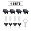ZRFCXE Window Locks,4 Pack Sliding Window Locks with Key for Vertical & Horizontal Sliding Windows Doors,Easv to Install,Adjustable Security Window Lock for Patio Bedroom Home and Office (Black)