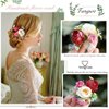 Fangsen Silver Wedding Multiple Roses Flower Hair Comb Bridal Flower Hair Clip Floral Hair Accessories for Women and Girls