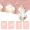 PIXHOTUL Rose Gold Tablecloths, Rose Gold Party Decorations 4Pcs Disposable Plastic Table Covers Rectangle Table Cloth for Girl Mom Women's Birthday Party