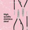 JAPONESQUE Soft Touch Toenail Clipper & Cuticle Pusher Manicure Set for Salon Quality Results, Anti-Slip Grip, Stainless Steel