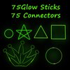 UURM 75 Glow Sticks Bracelets and Necklaces, 8'' Glowsticks Bulk Pack Bright Glow in the Dark Party Supplies for Kids (Green)