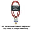 Master Lock 719D Steel Cable with Integrated Outdoor Padlock with Key, 1 Pack, Silver, 3' Long x 3/16' Diameter